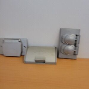 Lot Of 3 Bell Outdoor Single Gang Duplex Receptacle Cover, 3 Different Models